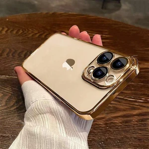 iPhone 14 Pro Max Kılıf Lens ve Hoparlör Toz Koruma Filtreli Sert Ultra Ince Kenarları Renkli Arkası Sararmaz Şeffaf