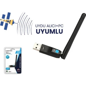 W-7 300MBPS USB Antenli Uydu Alıcılı+ Pc Wifi Kablosuz Alıcı Adaptör MTK7601 Chipset Wlan