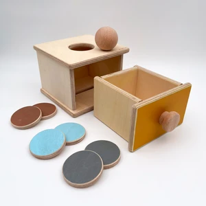 Montessori Top ve Para Kutusu (2in1), 1 Yaş Için Bebek Ahşap Oyuncakları, Ilk Öğrenme Oyuncakları