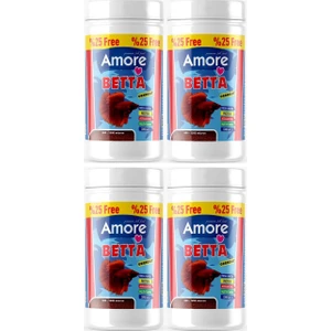 Beta Balığı Yemi 4 Adet 125 ml Kutu Akvaryum Granul Balık Yemi