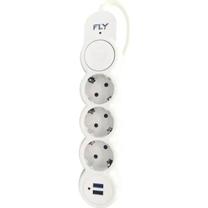 FLY-3393-01 Termal Akım Korumalı 3'lü Priz 2 USB 2m 2.1A