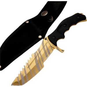 Huntsman Gold 30 cm Csgo Valorant Bıçak Paslanmaz Çelik Kılıflı Kamp Bıçağı Outdoor Bıçak