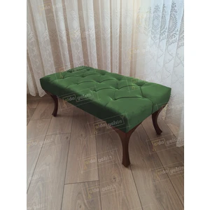 100 cm Kapitoneli Ayak Ucu Kapı Önü Antre Bench Puf Ceviz Ayak