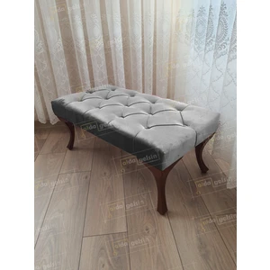 120 cm Kapitoneli Ayak Ucu Kapı Önü Antre Bench Puf Ceviz Ayak
