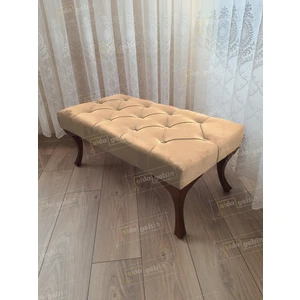 120 cm Kapitoneli Ayak Ucu Kapı Önü Antre Bench Puf Ceviz Ayak