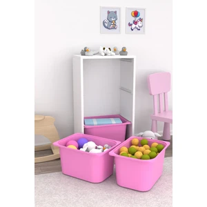 3 Pembe Derin Sepetli  Oyuncak Dolabı