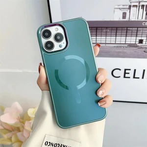 M.TK Moveteck Apple iPhone 14 Pro Max Kılıf Mat Hissli Kaymaz Doku Magsafe Wireless Göz Alıcı Stil Kapak