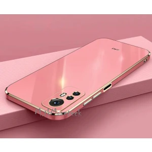 M.TK Moveteck Xiaomi Redmi Note 12S Kılıf Kamera Korumalı Parlak Gold Altın Işleme Kenarlı Yumuşak Silikon Kapak Zırh