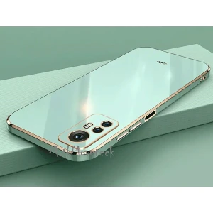 M.TK Moveteck Xiaomi Redmi Note 12S Kılıf Kamera Korumalı Parlak Gold Altın Işleme Kenarlı Yumuşak Silikon Kapak Zırh