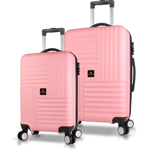 My Valice Puzzle Abs 2'li Valiz Seti (Kabin ve Orta) Pembe