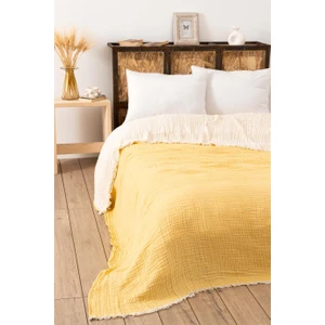 Denizli Concept 4 Kat Müslin Ipliği Boyalı Yatak Örtüsü Sarı 170 x 250