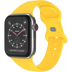 Apple Watch 1, 2, 3, 4, 5, 6, 7, 8, Se Silikon Kordon Kayış - M-L Beden 38/40/41MM - Sarı