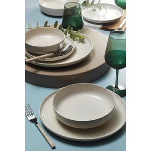 Kütahya Porselen Moderna 8 Parça Krem Renkli Yemek Takımı 2 Kişilik Porselen Set