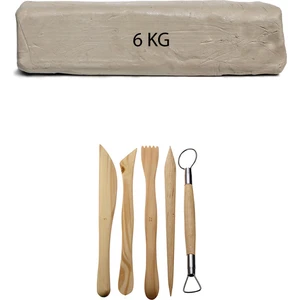 Beyaz Seramik Hamuru 6 kg Ebeşuar Seti Kil Seti Seramik Çamuru Seti