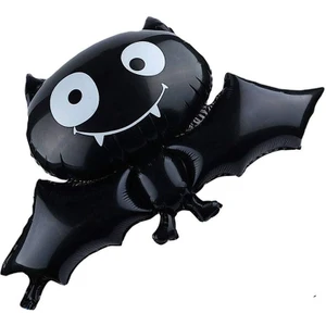 Cadılar Bayramı Halloween Sevimli Siyah Yarasa Şeklinde Folyo Balon 75 x 60 cm 1 Adet