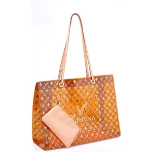 Louis Valentina Kadın Plaj Çantası Şeffaf Metaryel Sunı Deri Saplı