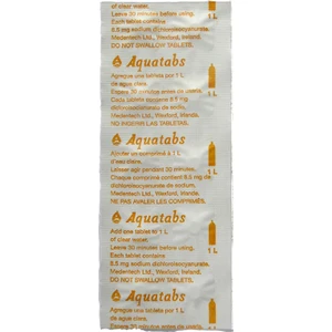 Aquatabs Doğada Hayatta Kalma 8,5mg. Su Arıtma Tableti