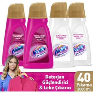 Sıvı Leke Çıkarıcı Renkliler için 2 x1000 ml+Beyazlar İçin 2 x 1000 ml
