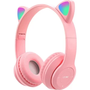 SW88 Bluetooth Kedi Kulaklık Katlanabilir Kulaklık -Pembe