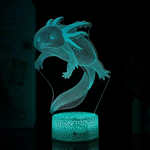 Axolotl 3D Illusion Masa Lambası Axolotl Çocuklar Için LED Gece Lambası, Uzaktan Kumanda 7/16-Renk USB Yatak Odası Işık Odası Dekor Işığı, Çocuklar ve Yetişkinler Doğum Günü/noel H (Yurt Dışından)