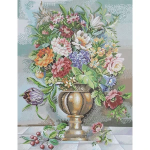 Goblen Etamin Işleme Seti 40X50 cm Vazodaki Çiçekler Deseni