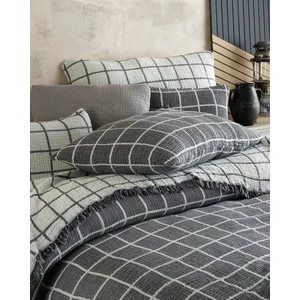 Destiny Hometex 4 Katlı Multi Muslin Gri Kareli Naturel, Yumuşacık %100 Pamuklu 2 Adet Yastık Kılıfı 50X70CM