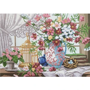 Goblen Etamin Işleme Seti 40X50 cm Cam Kenarındaki Masa Deseni