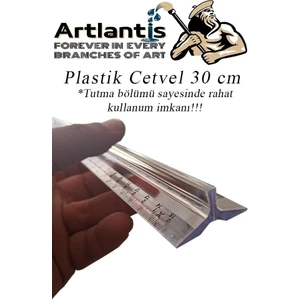 Cetvel 30 cm Plastik Şeffaf 1 Adet Tribli Desimetre Okul Sınıf Öğrenci Tutumu Kolay Cetvel 30 cm