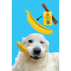 Kauçuk Muz Köpek Oyuncağı ve Dana Kamış Pizzle Köpek Ödül Çubuğ