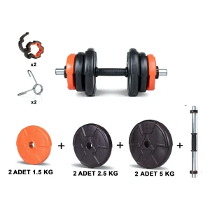 18 kg (1x 18KG) Dambıl Seti Turuncu Siyah