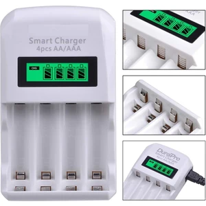 Tv Kumanda/Kalem Pil Lcd Monitörlü Otomatik Şarj Aleti Dörtlü Aa/Aaa  Pil Şarj Cihazı