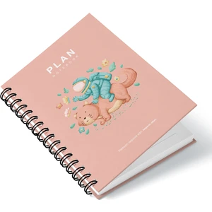Deep Notebook Süresiz Planlayıcı Ajanda A5 Spiralli Kedi Üzerinde Astronot Uzay Tasarımı