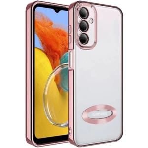 Samsung Galaxy M14 5g Uyumlu Kılıf Şeffaf Logo Gösteren Parlak Renkli Kenar  Telefon Kılıfı Kapak