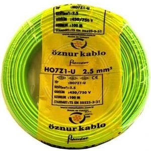 Nhxmh Yanmaz Kablo 2.5 Luk Sarı Yeşil Öznur-Hes (100 Metre)