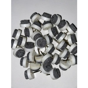 20 Adet Çap 15 Mm, Beyaz Plastik Tabanlı, Kendinden Çivili Sandalye Keçesi
