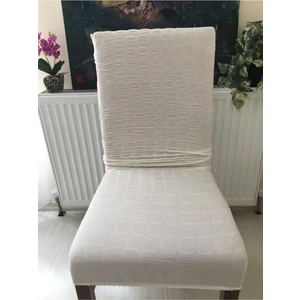 Nera Home Krem Likralı Bürümcük Sandalye Örtüsü