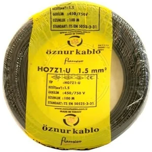 Nhxmh Yanmaz Kablo 1,5 Luk Siyah Öznur-Hes (100 Metre)