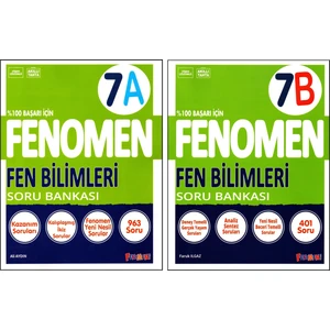 Fenomen Yayıncılık Fenomen 7. Sınıf Fen Bilimleri Soru Bankası (A)+(B) Kitabı 2 Kitap