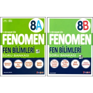 Fenomen Yayıncılık Fenomen 8. Sınıf Lgs Fen Bilimleri Soru Bankası (A)+(B) Kitabı 2 Kitap