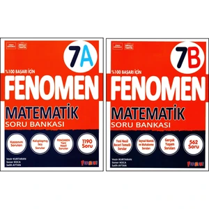 Fenomen Yayıncılık Fenomen 7. Sınıf Matematik Soru Bankası (A)+(B) Kitabı 2 Kitap