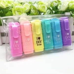 Q-103 Mini Fosforlu Kalem Seti 6 Renk