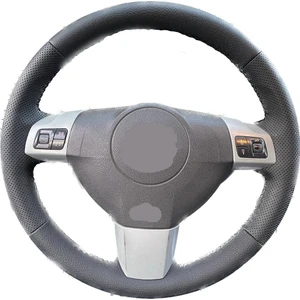Detay Deri Direksiyon Opel Astra H Spor Desen Direksiyon Kılıfı   Derisi Sökülerek Yapılır Siyah Dikiş