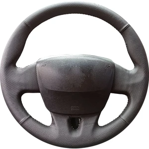 Detay Deri Direksiyon Renault Fluence -Kangoo Joy Tuşsuz Spor Desen Siyah Dikişli Direksiyon Kılıfı
