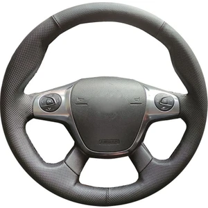 Detay Deri Direksiyon Ford Focus 3 2012  Spor Desen Direksiyon Kılıfı Siyah Dikiş