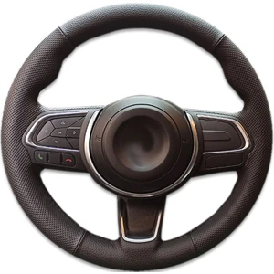 Detay Deri Direksiyon Fiat Egea 2021 Yeni Kasa Uyumlu Spor Direksiyon Kılıfı Siyah Dikiş