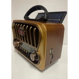 RT-826 Solar Panelli Nostaljik Görünümlü Radyo