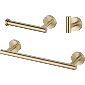 3x Paslanmaz Çelik Banyo Donanım Banyo Aksesuarları Havlu Bar Kanca Altın (Yurt Dışından)