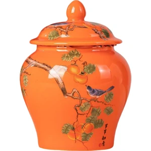 Antik Çin Tarzı Porselen Zencefil Kavanoz Gıda Depolama Kavanozu Çay Tenekesi (Yurt Dışından)