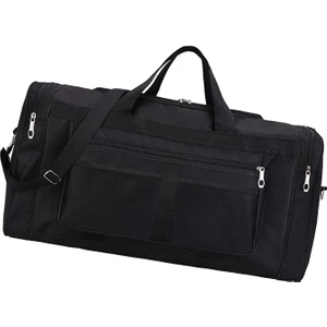 Büyük Kapasiteli Seyahat Duffel Çanta Çanta Su Geçirmez Bagaj Haftalı Çanta Siyah (Yurt Dışından)