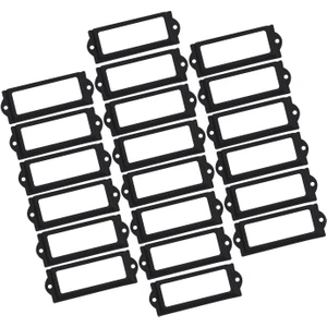20pcs Dosya Etiket Tutucu Metal Çerçeve Çekmece Etiket Çekme Dolap Siyah Vidalar (Yurt Dışından)